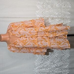 By Anthropologie Mia Tiered Tunic Floral Shirt/Top sz Small